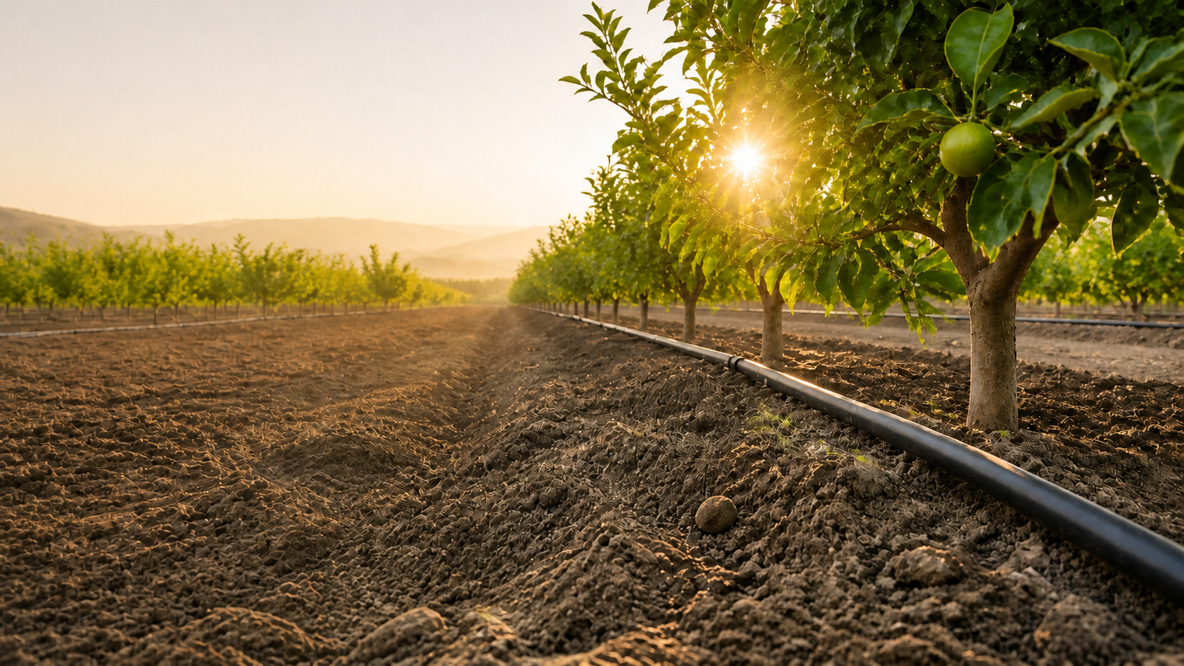 Tuberías de riego en agricultura
